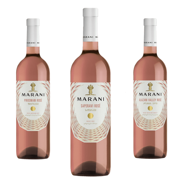 gruzínská vína rose trio mix degustační rose set